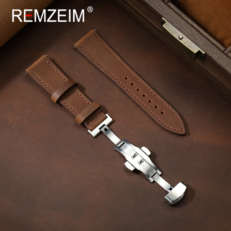 Smartwatch Vintage Watches For Women - Tali Jam Tangan Kulit Crazy Horse