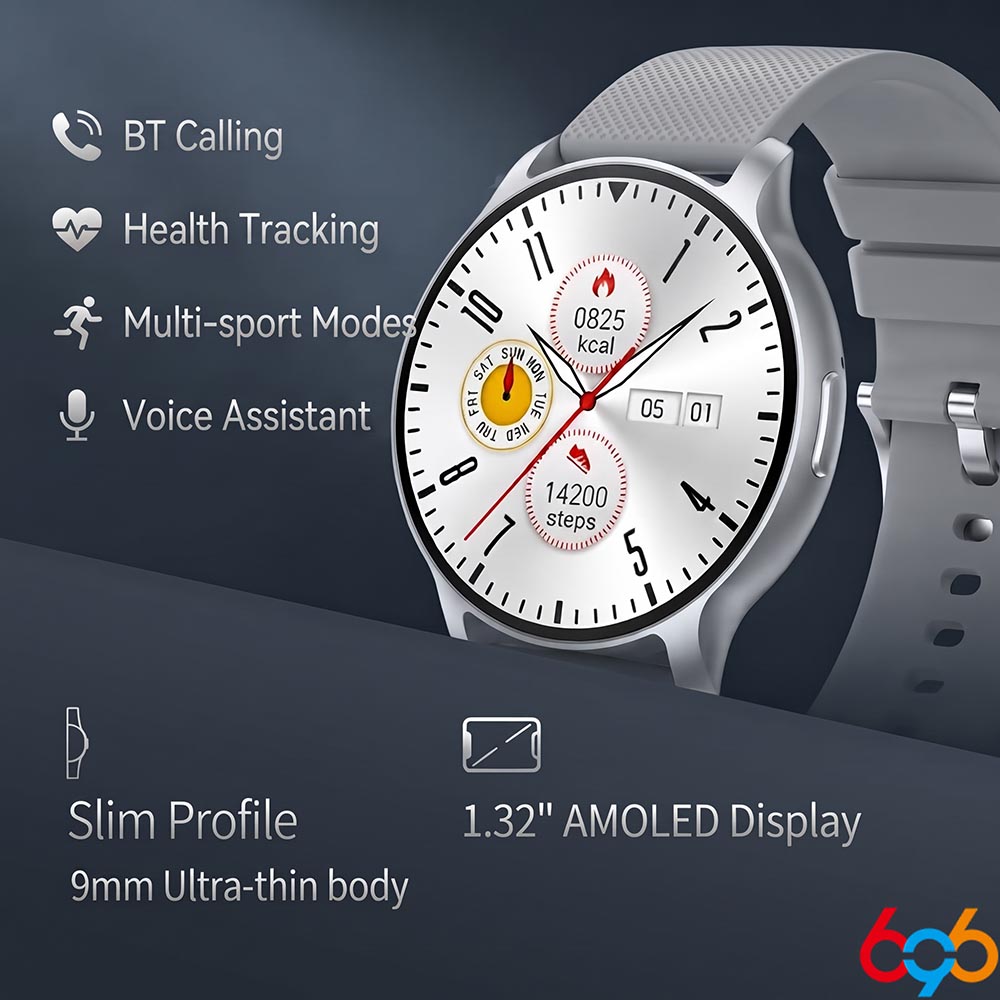Smartwatch Slim Watches For Men - Jam tangan pintar AMOLED tipis 1,32