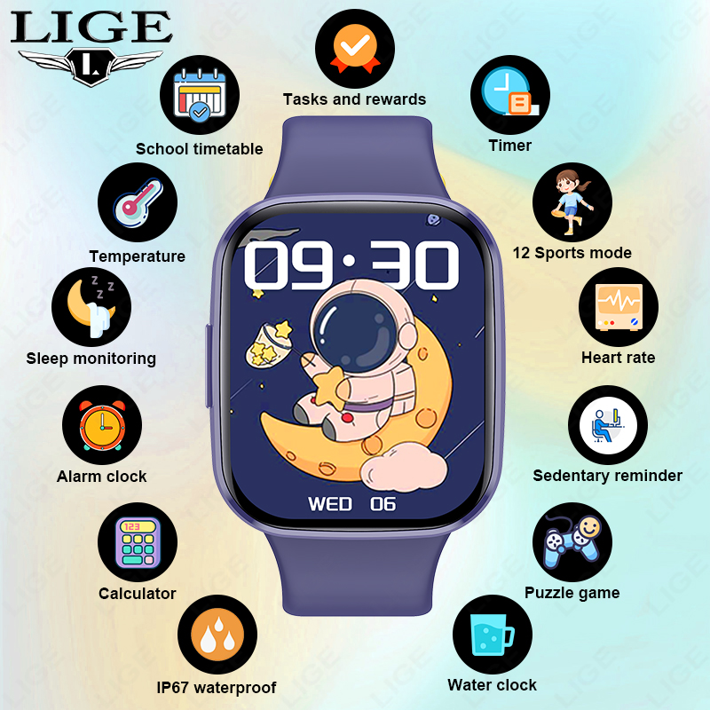 Smartwatch Digital Watches For Boys - Lige Jam Tangan Pintar Anak Jam