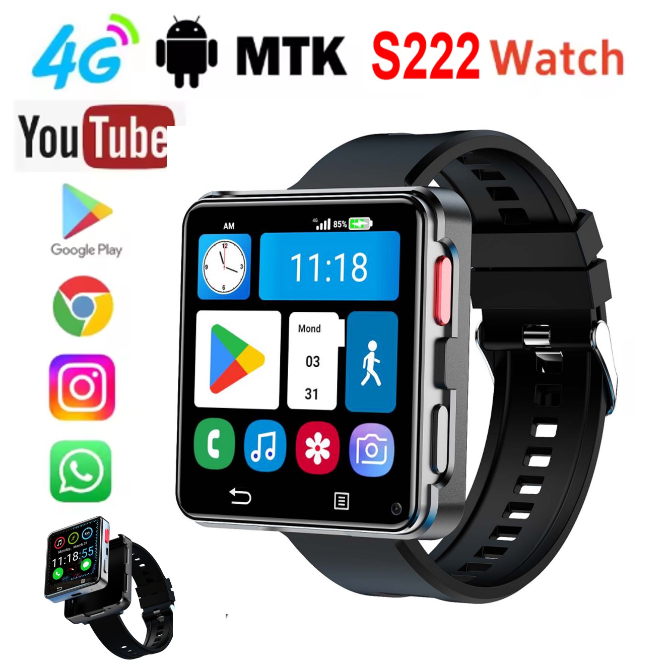 Jam Tangan Pintar S222 4G Kart - Smartwatch Watches Smart ulasan dan harga
