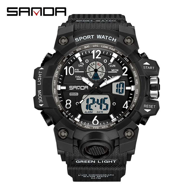 Sanda jam tangan olahraga mili - Solar Powered Watch ulasan dan harga