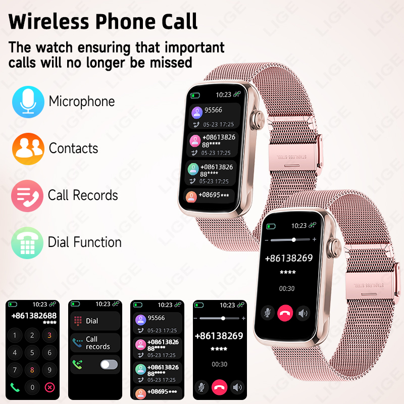 LIGE Jam Tangan Pintar 1.47''  - Smartwatch Ladies Watches For Women ulasan dan harga