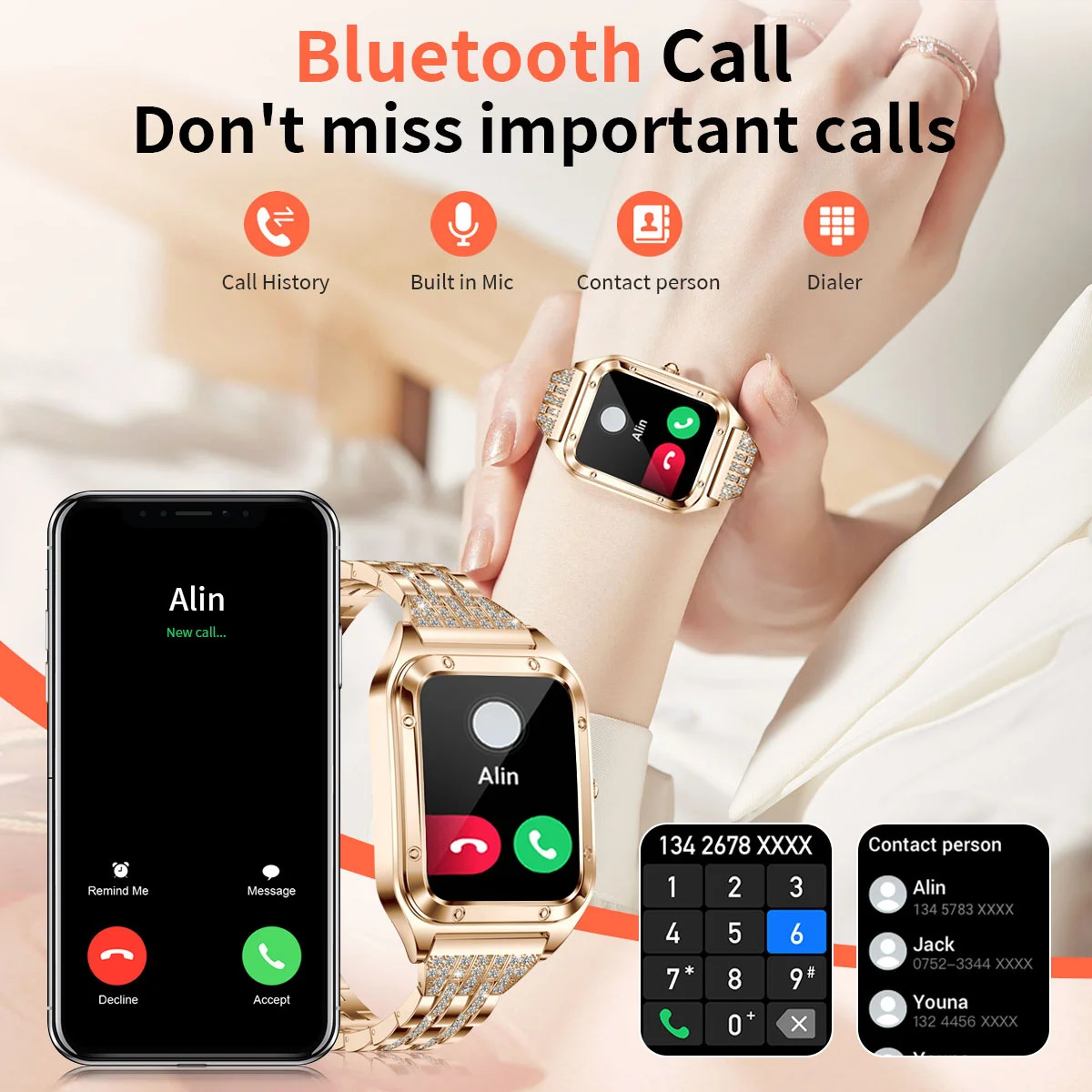 Jam tangan pintar mewah Top 1. - Smartwatch Watches Gift For Women ulasan dan harga